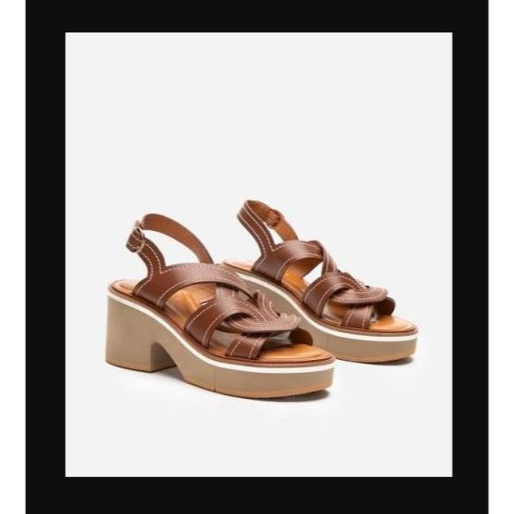 Clergerie Calixa Slingback Sandal Lightweight Foam Sole Brown Leather Womens 9.5